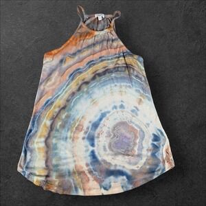 Tie Dye Ribbed Tank Top Geode Small Boho Festival Summer Custom Splendid Cotton